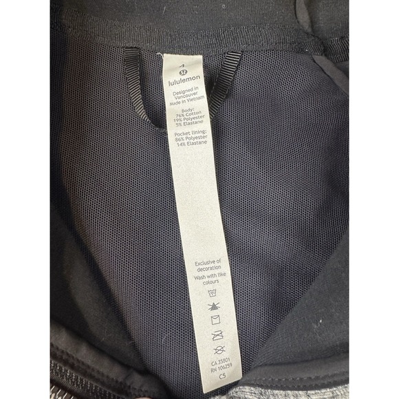 Lululemon Jacket Women 4 Pick Your Path Heathered Space Dyed Black Slub Hood - Picture 3 of 10